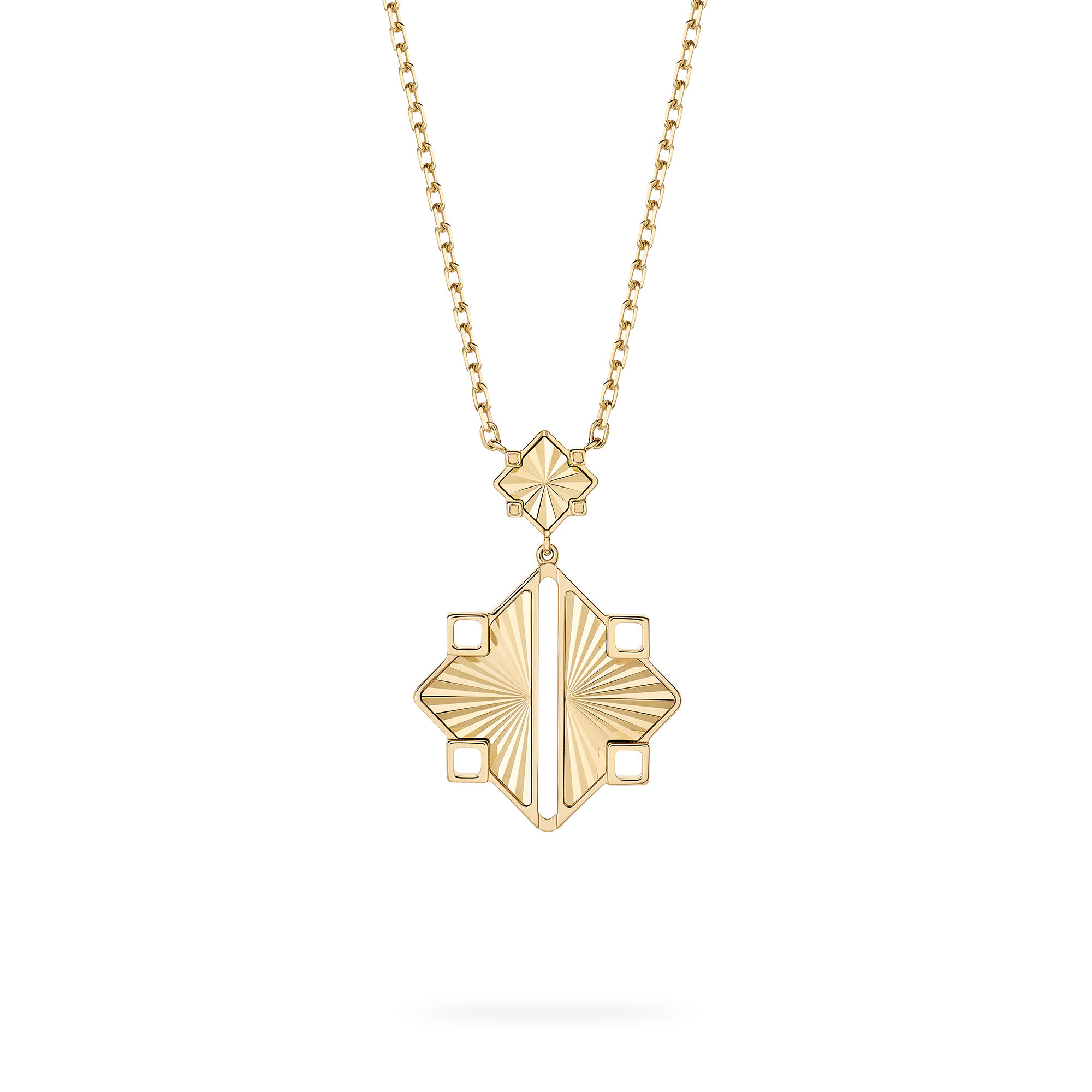 Birks Muse Guilloche 18k Yellow Gold Drop Pendant